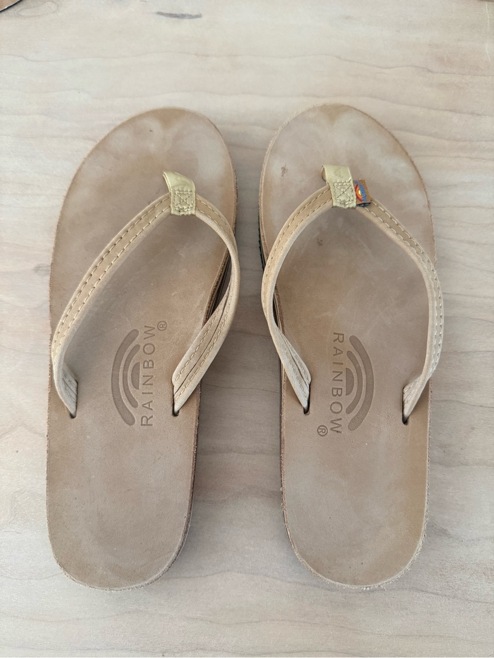 Rainbow Tan Single layer premier leather sandals